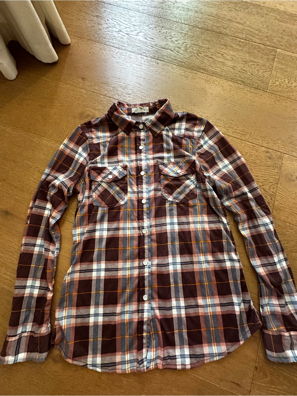 Passport Women's Plaid western Button-Down Shirt small long sleeve
